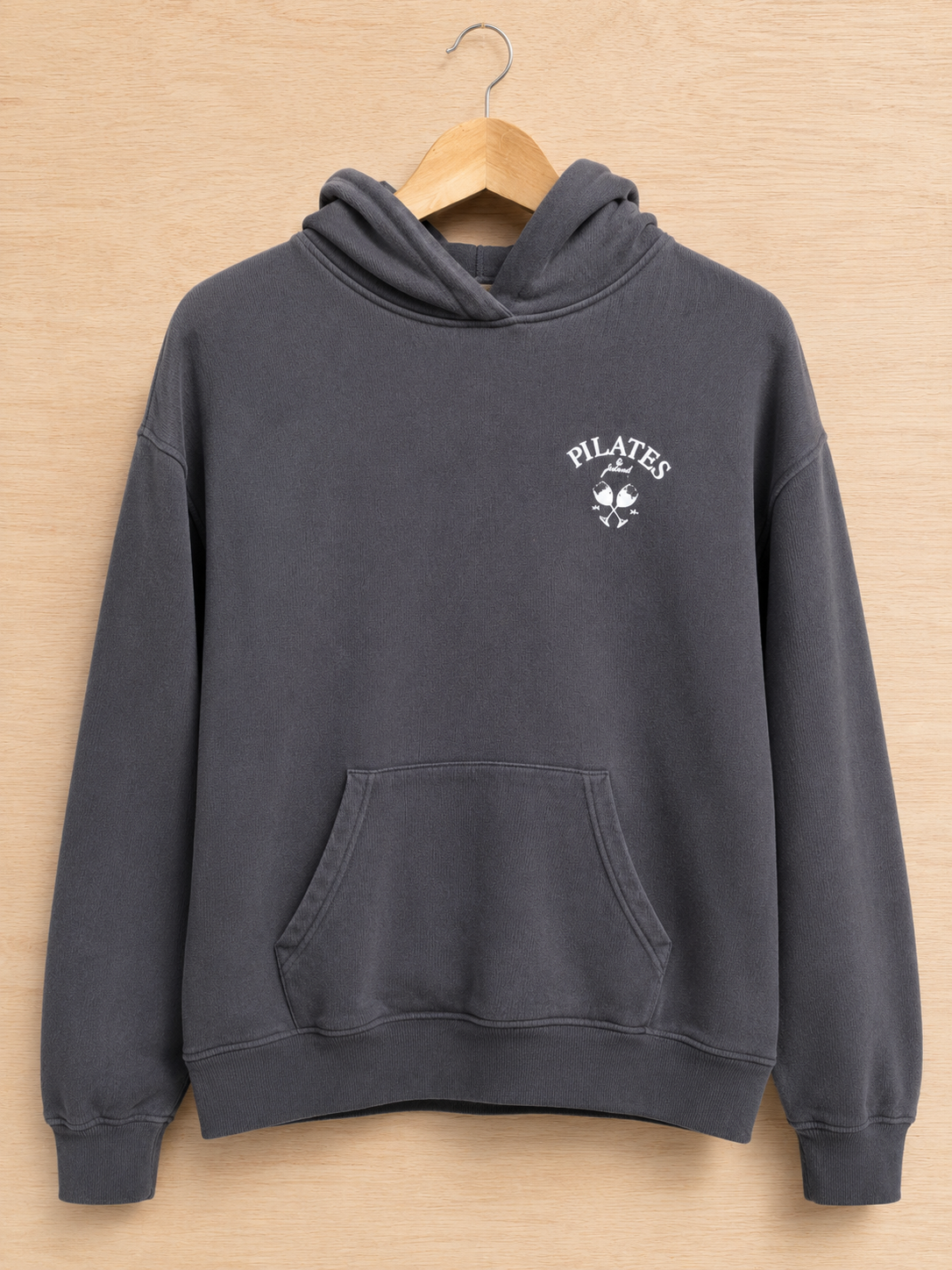THE COUTURE CLUB PILATES & PINOT CROPPED HOODIE CHARCOAL GREY WOMEN'S UK 8 / SMALL RRP £55