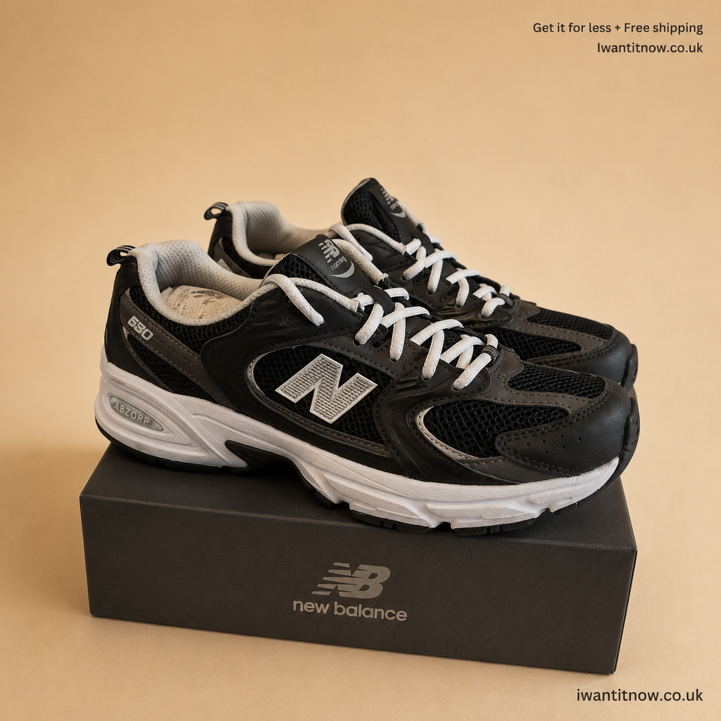 NEW BALANCE 530 BLACK & SILVER TRAINERS MEN'S OR WOMAN'S UK 6.5 EU 40 **GRADE B/C NO BOX CLEARANCE