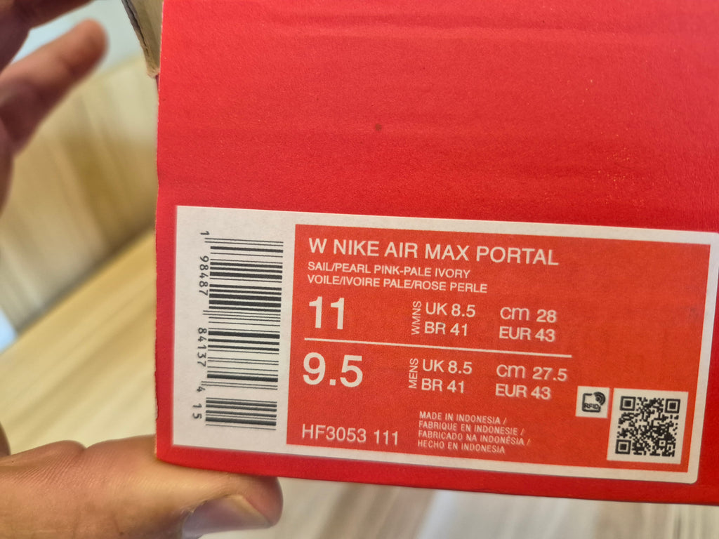 NIKE AIR MAX PORTAL SAIL PEARL PINK PALE IVORY TRAINERS UK 8.5 MEN'S / UK 8.5 WOMEN'S NEW HALF BOX RRP £99.99