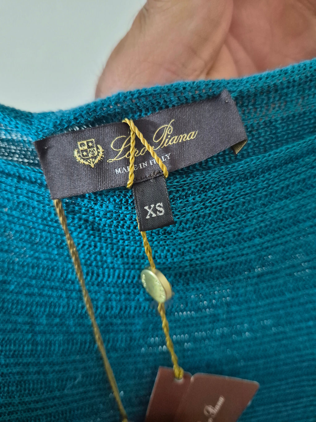 LORO PIANA BARCHETTA WAIKIKI KNIT TOP XS UK 6 TEAL BNWT RRP £995 MADE IN ITALY