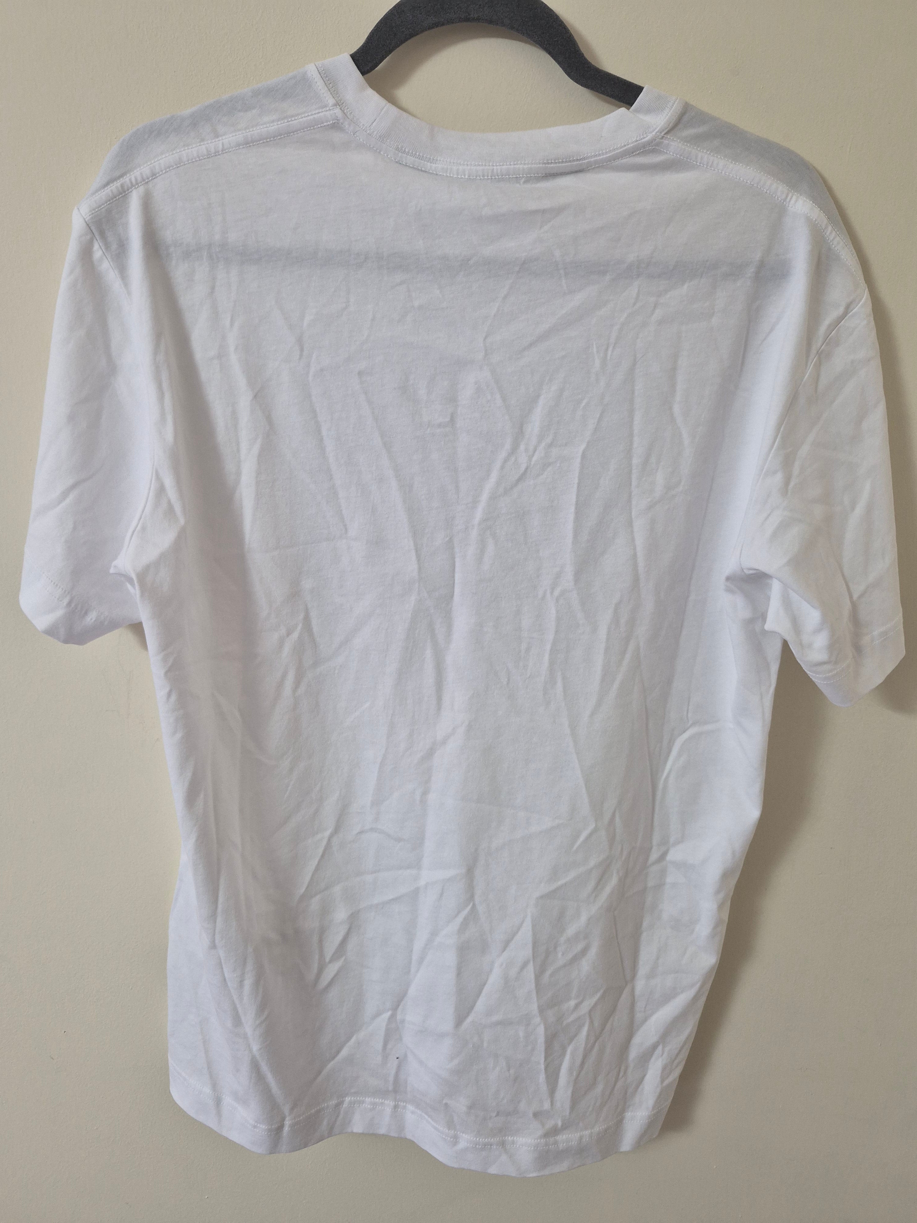 JUST CAVALLI WOMANS WHITE FOULARD GRAPHIC LOGO T SHIRT SIZE S BRAND NEW RRP £180