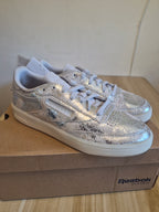 REEBOK CLUB C 85 TEXTURAL WOMEN'S TRAINERS UK 4 EU 37 SILVER METALLIC BNIB RRP £90