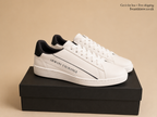 ARMANI EXCHANGE MEN'S OFF WHITE & GREEN LEATHER TRAINERS UK 6 EX-STORE DISPLAY RRP £140