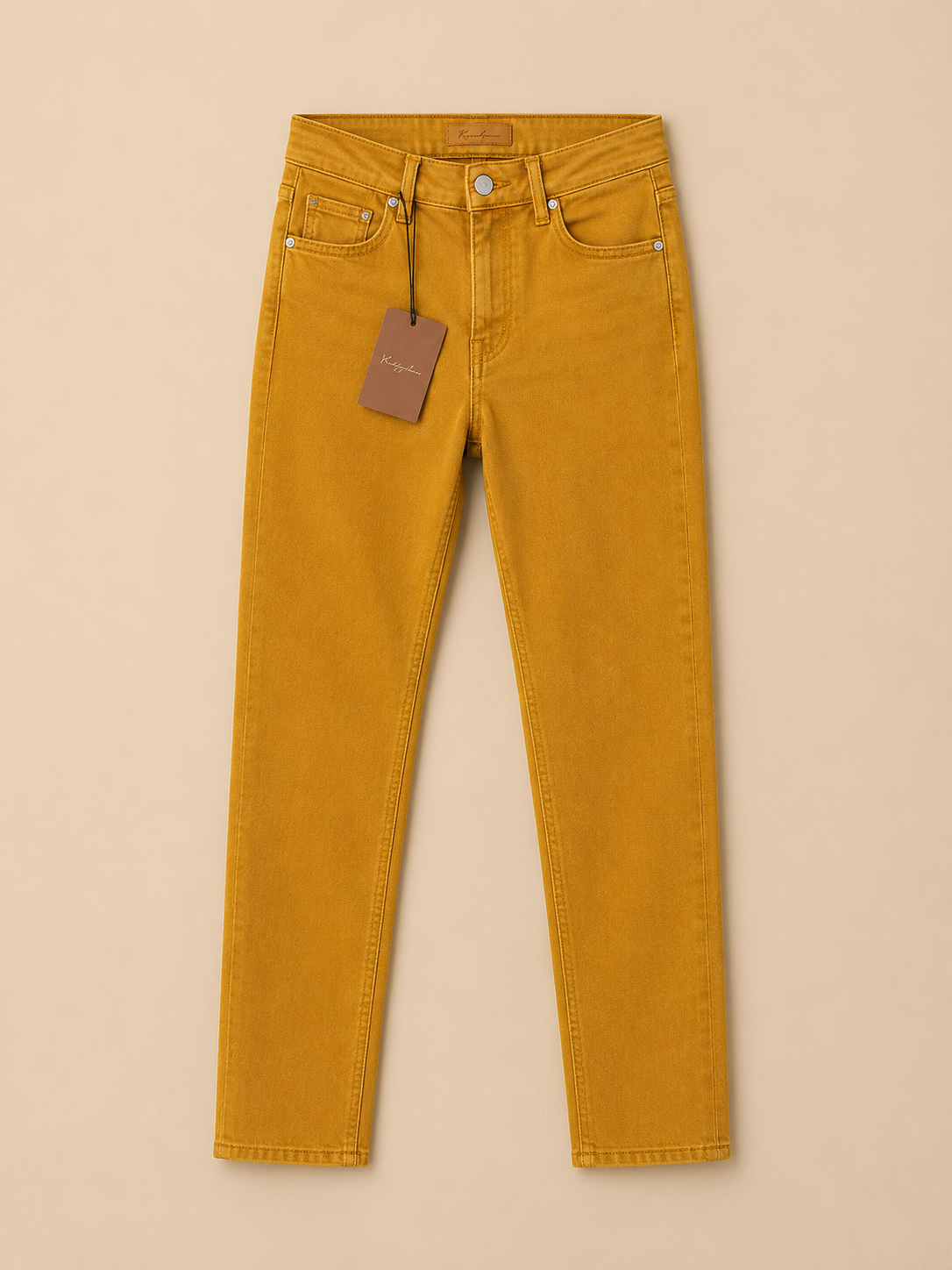 LORO PIANA WOMEN'S STRETCH COTTON SLIM FIT JEANS MUSTARD YELLOW UK 10 (IT 42) NEW WITH TAGS RRP £650