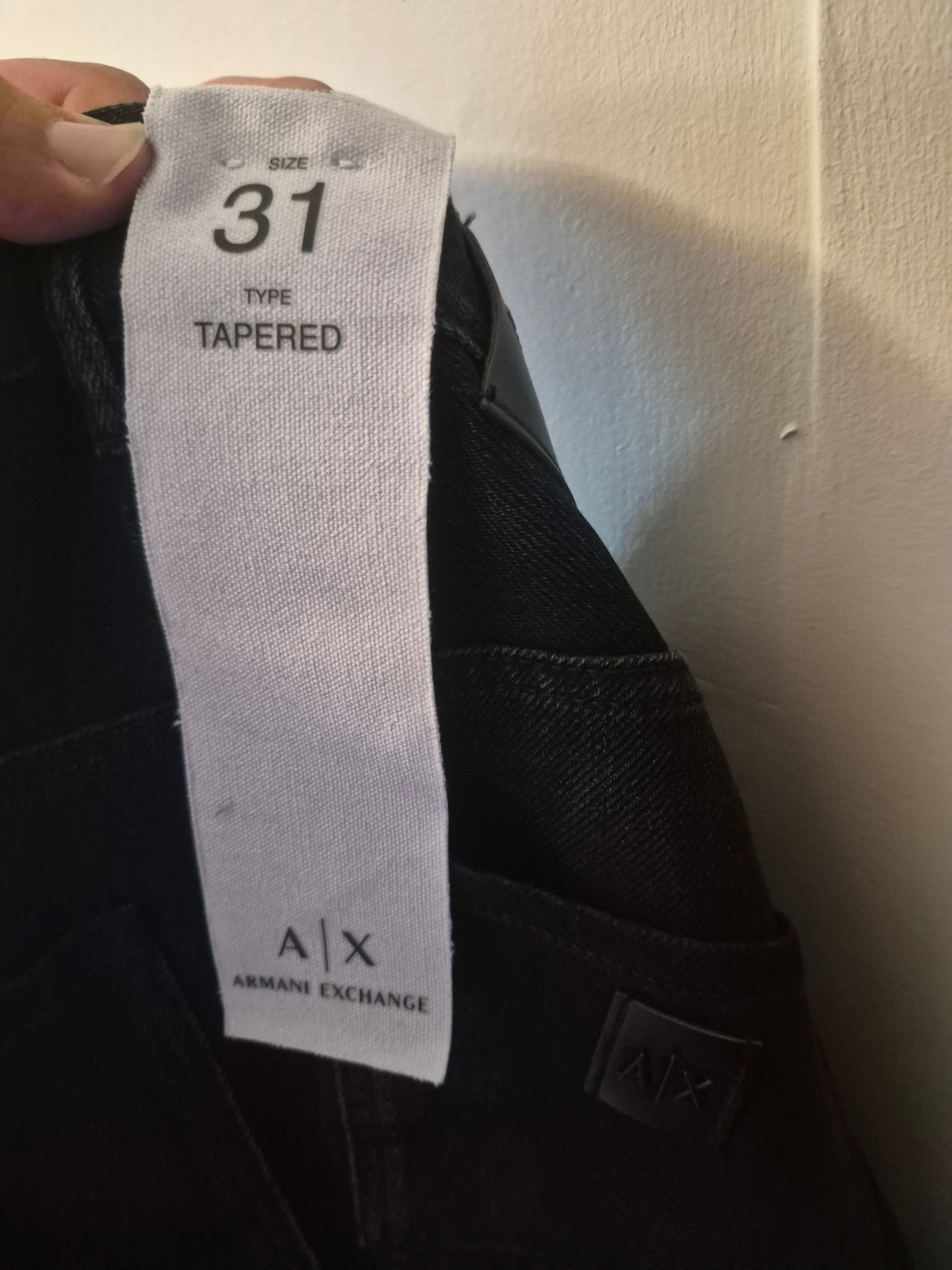 ARMANI EXCHANGE MEN'S BLACK TAPERED JEANS W31 BNWT DESIGNER DENIM RRP £120