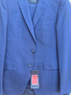 BOSS HUGO BOSS H-HUGE 2 PIECE SUIT BLUE PINSTRIPE SLIM FIT 38R PANTS 32R BRAND NEW WITH TAGS RRP £299