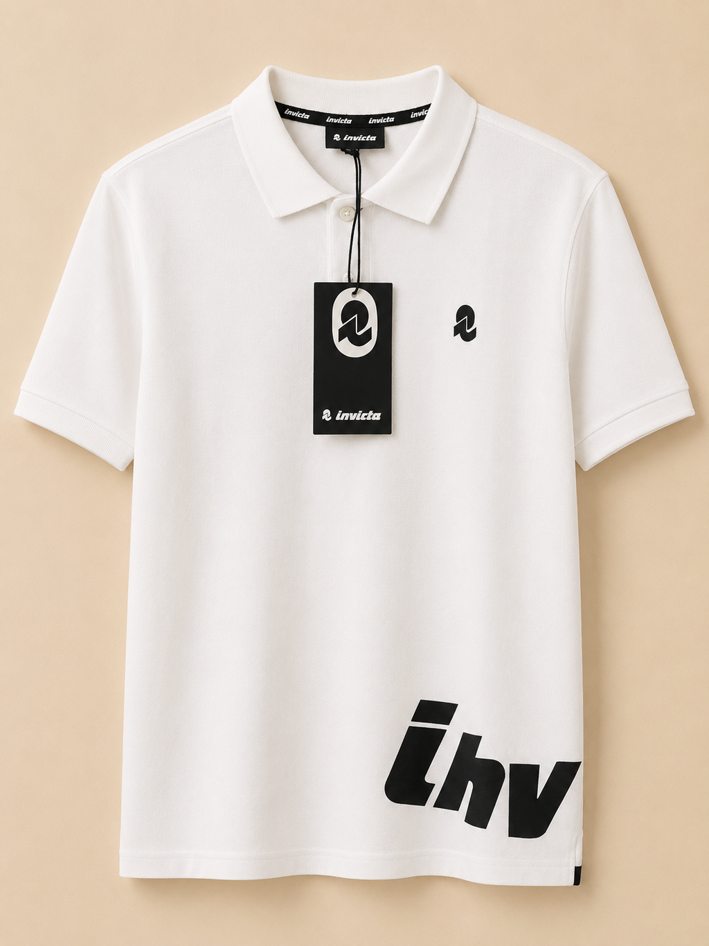 NEW INVICTA MEN’S BIG LOGO COTTON POLO SHIRT WHITE XXL RRP£70