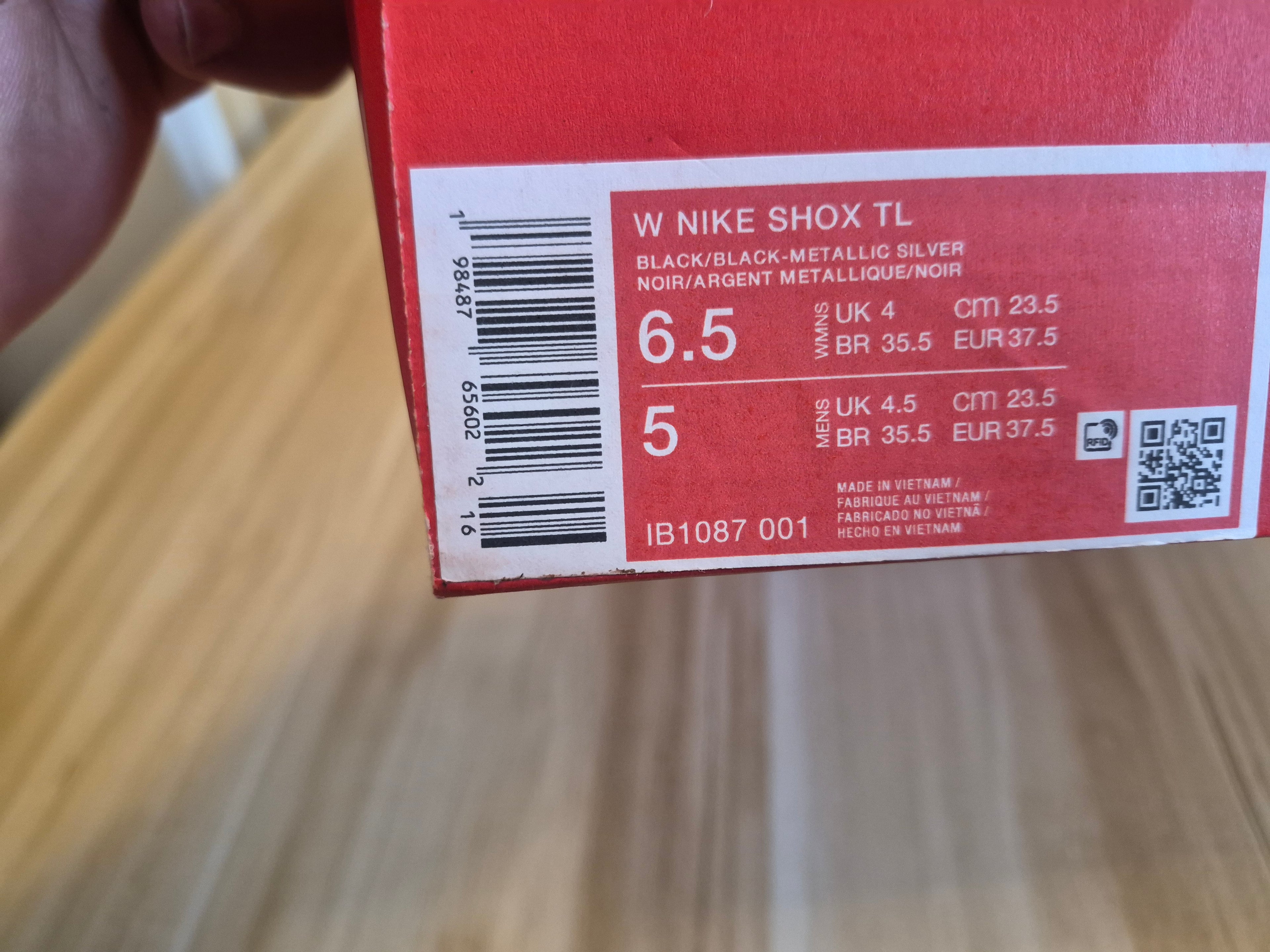 NIKE SHOX TL BLACK METALLIC SILVER WOMEN'S UK 4 NEW HALF BOX RRP £174.99