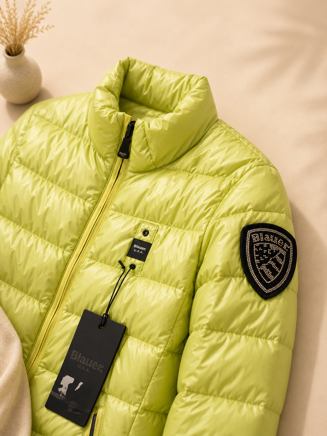 BLAUER U.S.A. NEON LIME LIGHTWEIGHT PUFFER JACKET SIZE SMALL NEW WITH TAGS RRP £339
