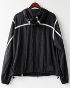 ALTE SYSTEMS MEN'S BLACK MESH  LIGHTWEIGHT REFLECTIVE HOODED WINDBREAKER MEDIUM NEW NO TAGS