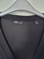 7 FOR ALL MANKIND WOMEN'S BLACK WOOL BLEND CARDIGAN SIZE S AUTHENTIC RRP £175