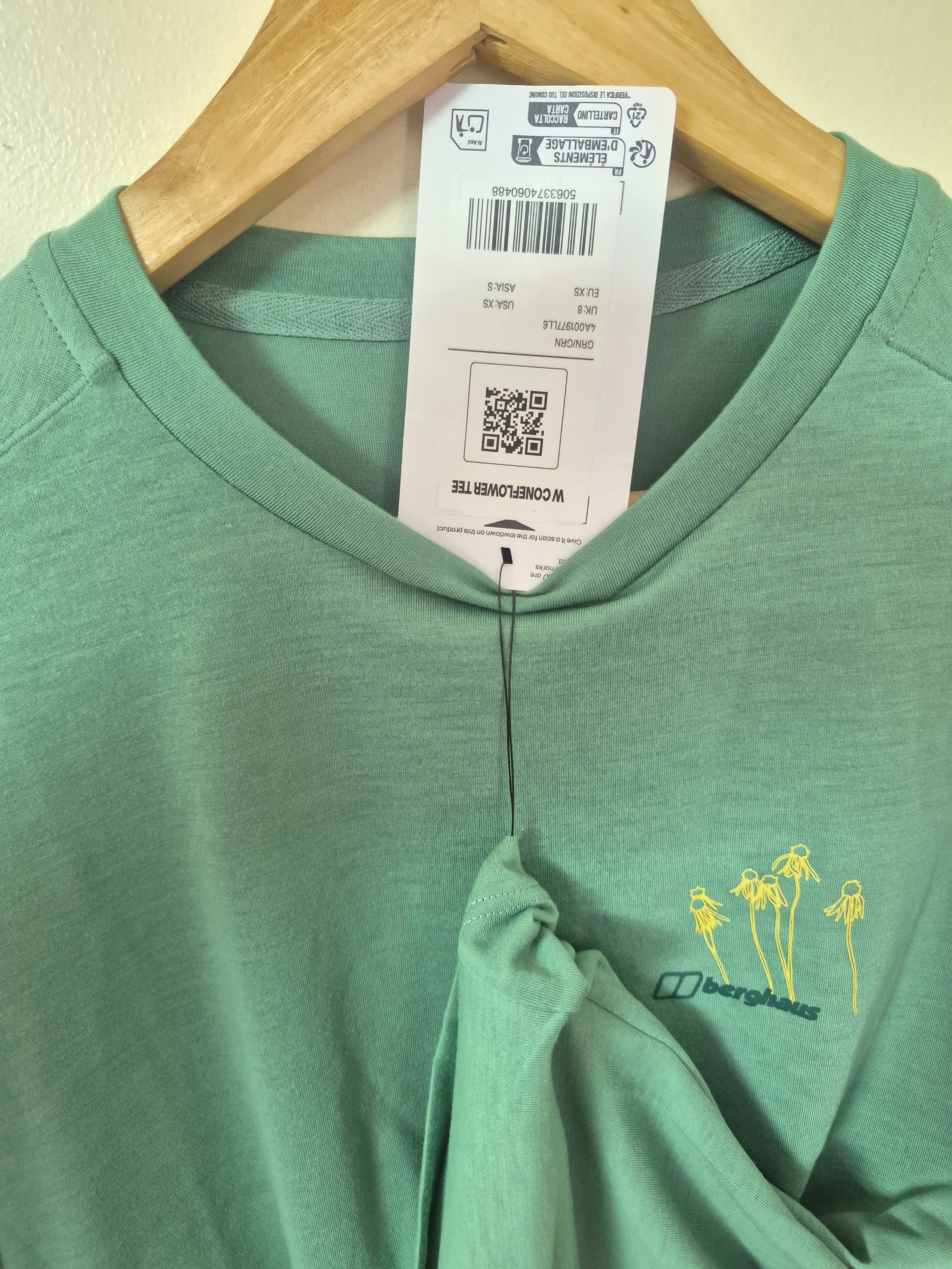 BERGHAUS WOMEN'S CONEFLOWER MERINO WOOL TEE UK 8 EU XS BRAND NEW WITH TAGS AUTHENTIC RRP £45
