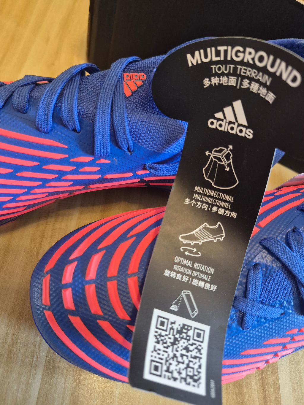 ADIDAS PREDATOR EDGE.2 MG FOOTBALL BOOTS BLUE RED UK 8.5 EU 42 NEW RRP £90
