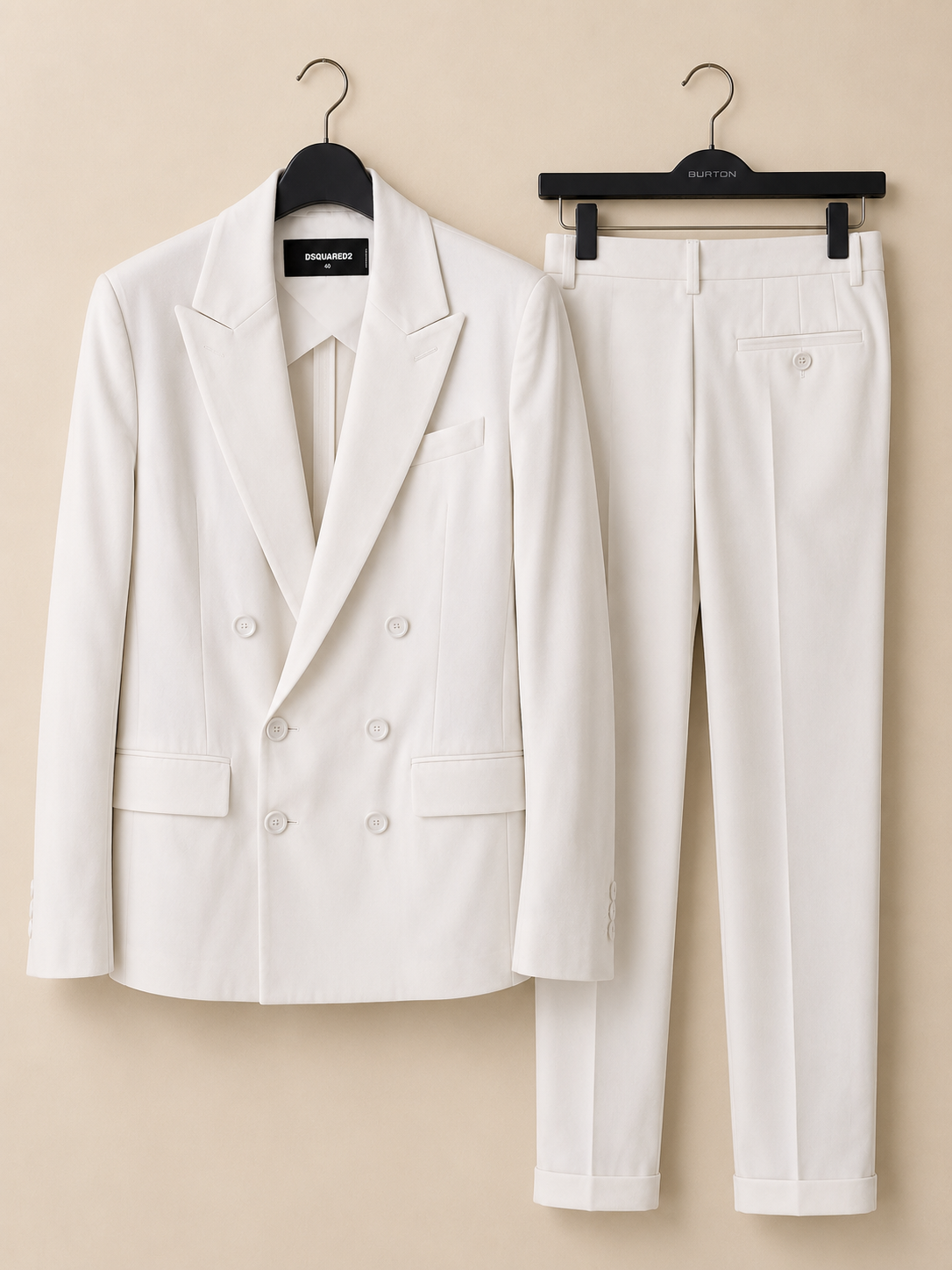 DSQUARED2 WOMEN'S WHITE DOUBLE BREASTED SUIT IT 40 UK 8 NEW WITH TAGS RRP £2200