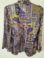 BYYDOX PRINTED OPEN FRONT BLAZER PURPLE MULTI WOMEN'S UK 12 BNWT RRP£120