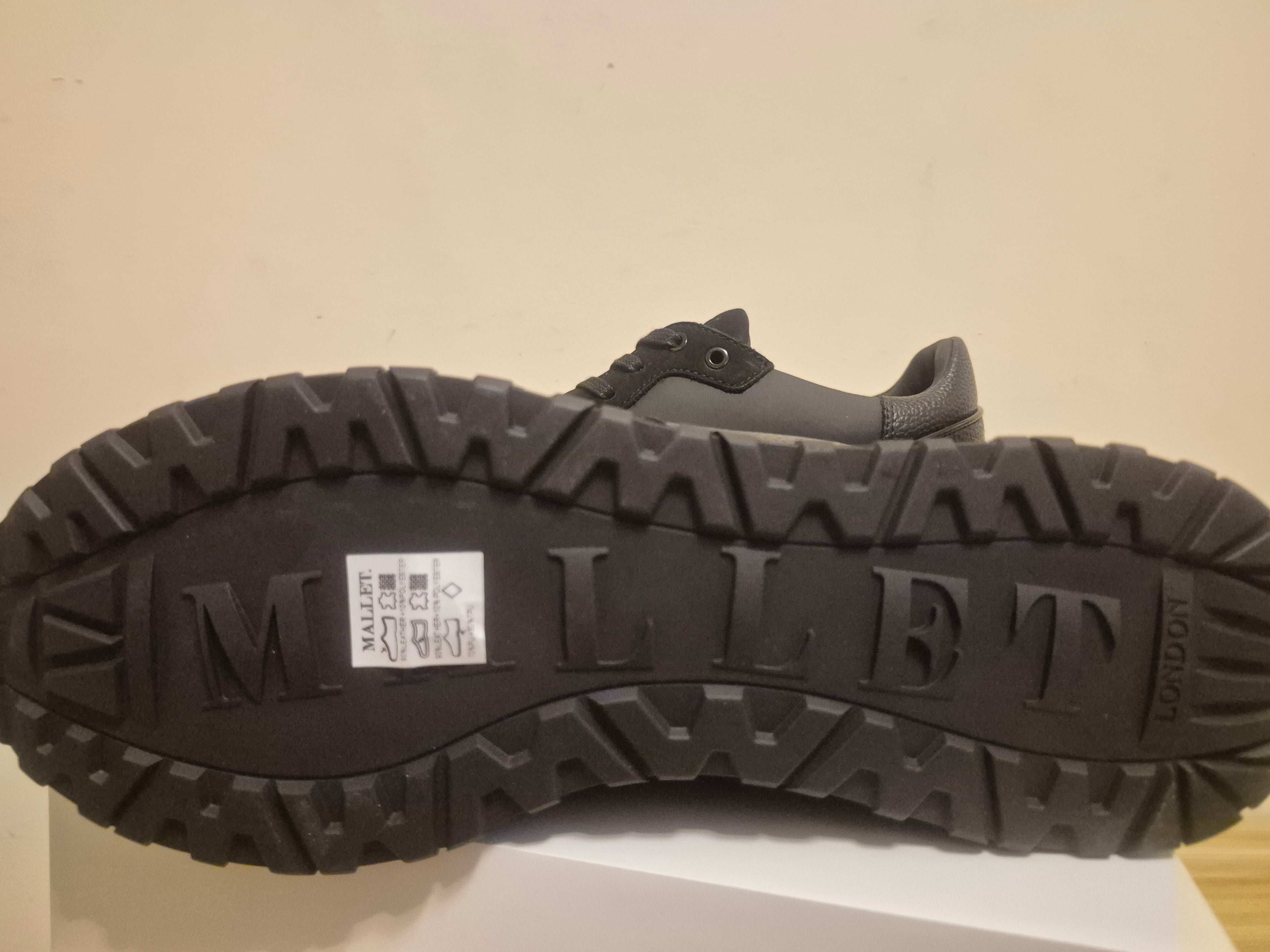 MALLET LONDON DIVER 2.0 TRIPLE BLACK TRAINERS MEN'S UK 11 BRAND NEW NO BOX RRP £175
