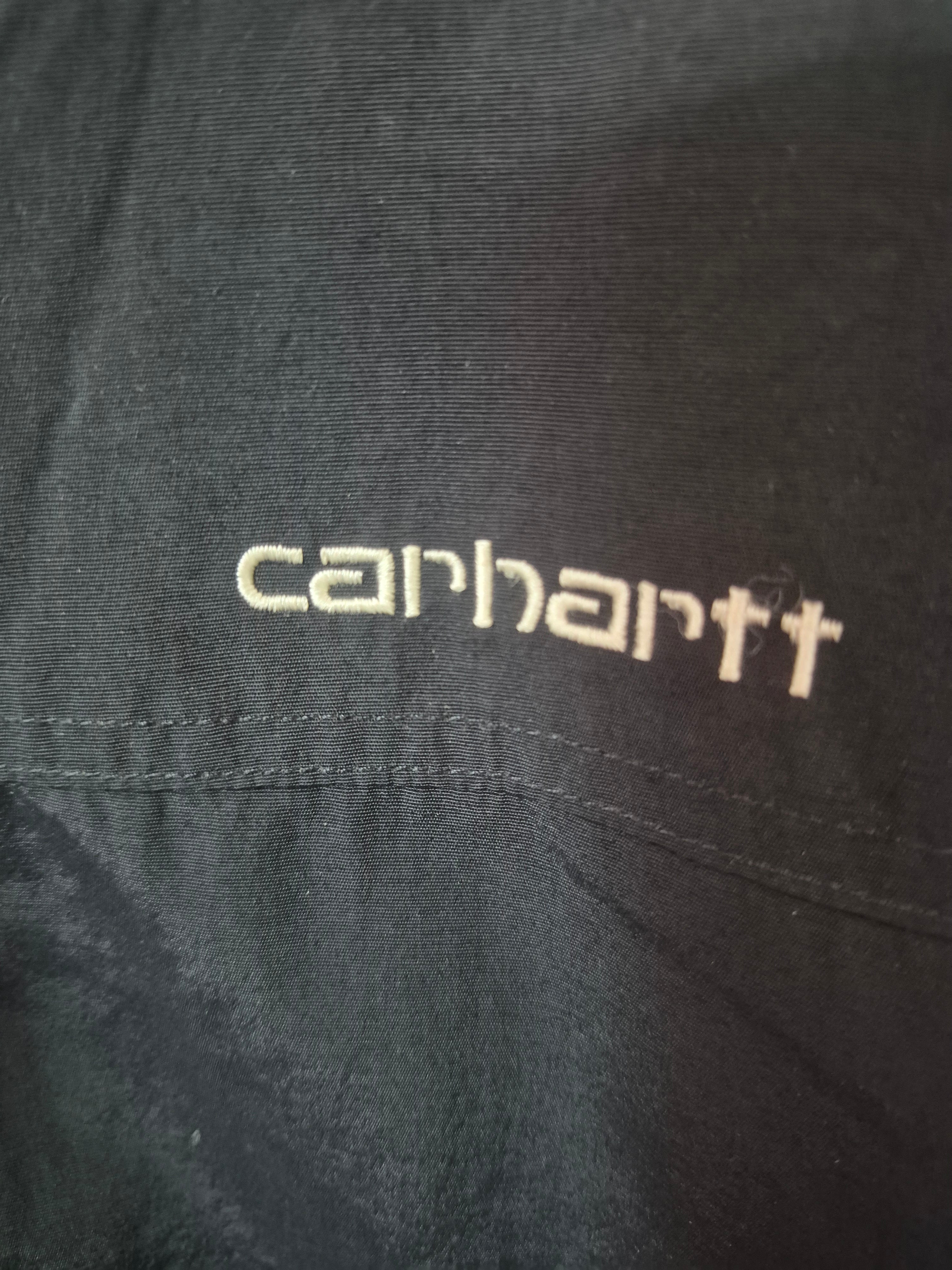 CARHARTT WIP HOODED SAIL JACKET BLACK MEN'S LARGE FLEECE LINED ZIP HOODIE COAT