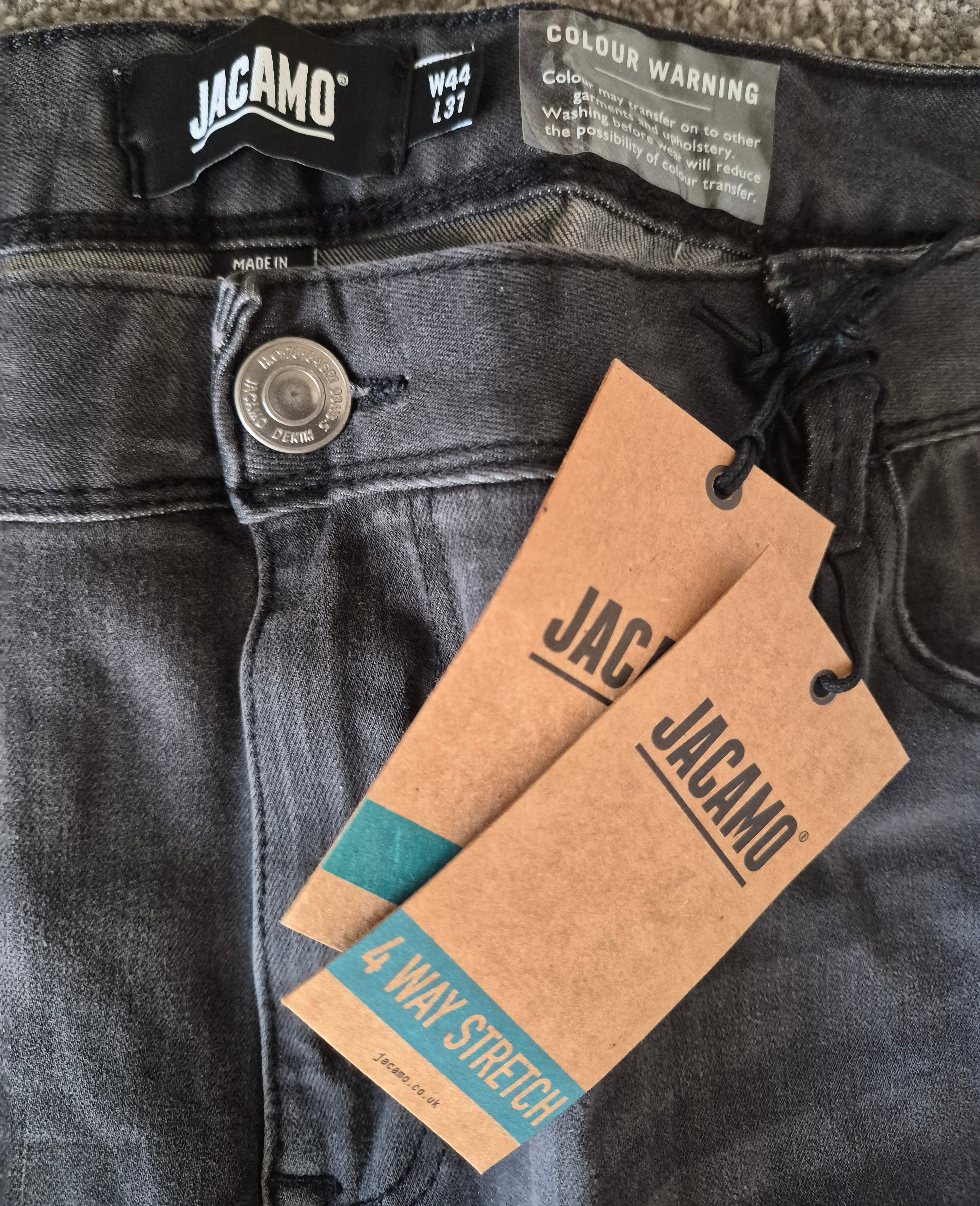 NEW JACAMO SLIM FIT STRETCH BLACK JEANS WITH TAGS VARIOUS SIZES AVAILABLE RRP £40