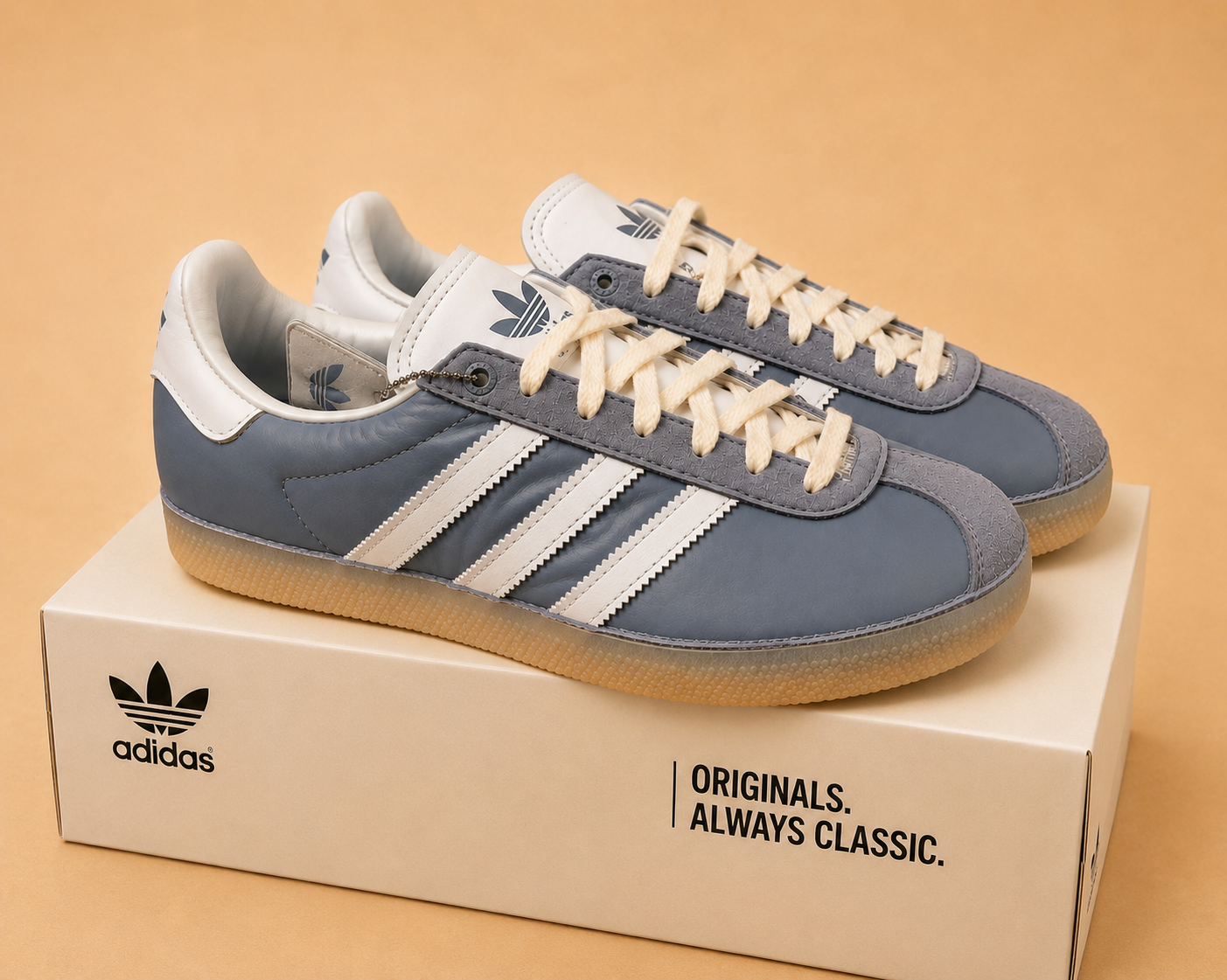 ADIDAS GAZELLE X FOOT PATROL TRAINERS BLUE WHITE SUEDE LEATHER UK 6 NEW WITH BOX RRP £120