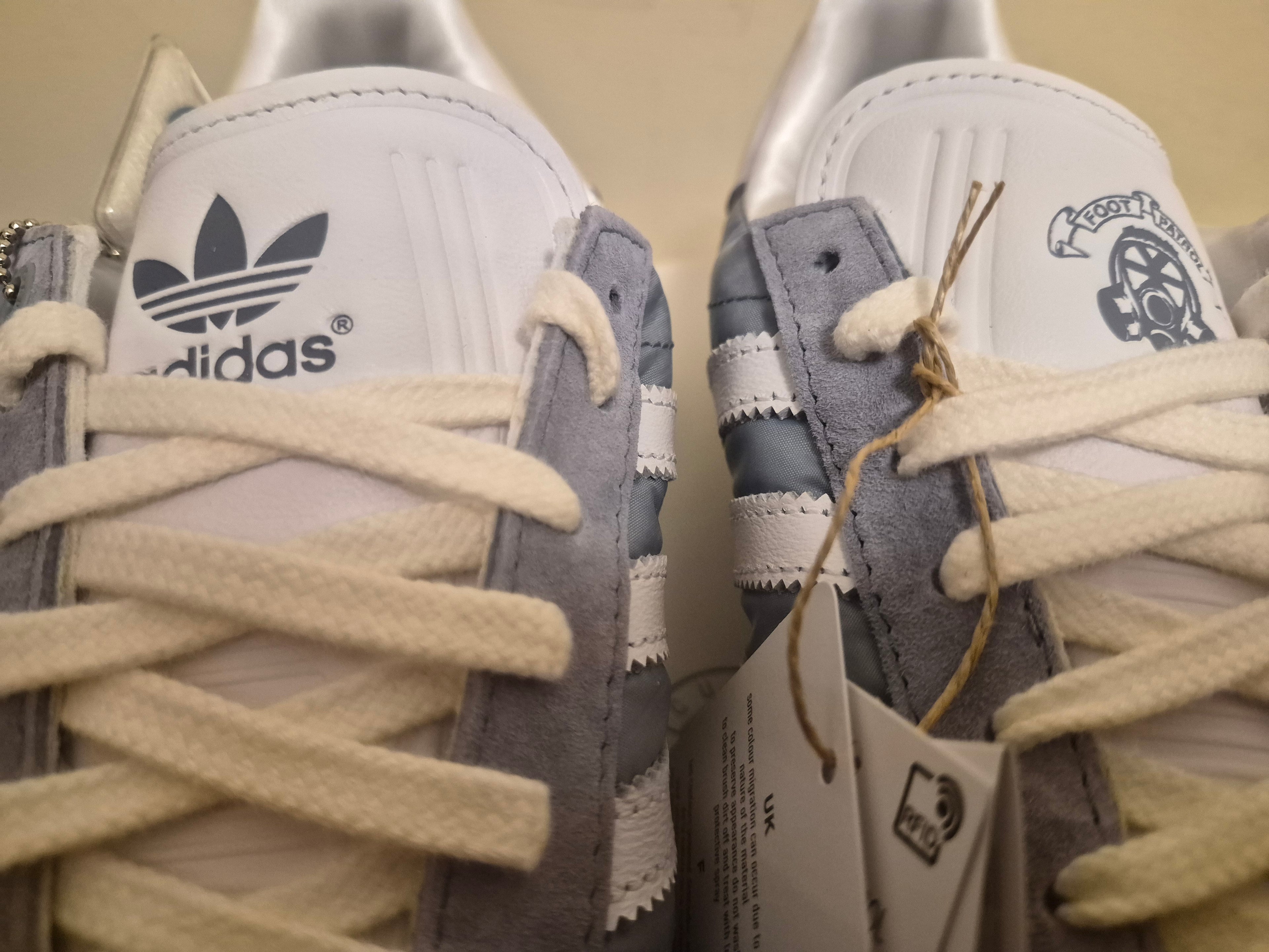 ADIDAS GAZELLE X FOOT PATROL TRAINERS BLUE WHITE SUEDE LEATHER UK 6 NEW WITH BOX RRP £120