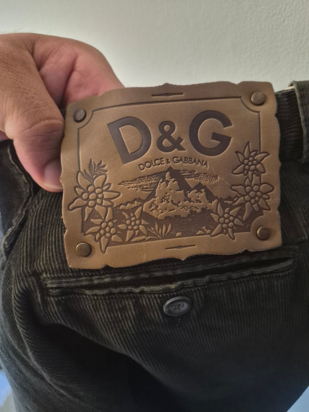 DOLCE & GABBANA D&G CORDUROY TROUSERS OLIVE GREEN MEN'S WAIST UK 32 EU 46 NEW WITH TAGS RRP £395