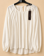 HIGH TECH GIVE CHASE SATIN BLOUSE TOP WHITE UK 14 IT 46 NEW WITH TAGS RRP £240