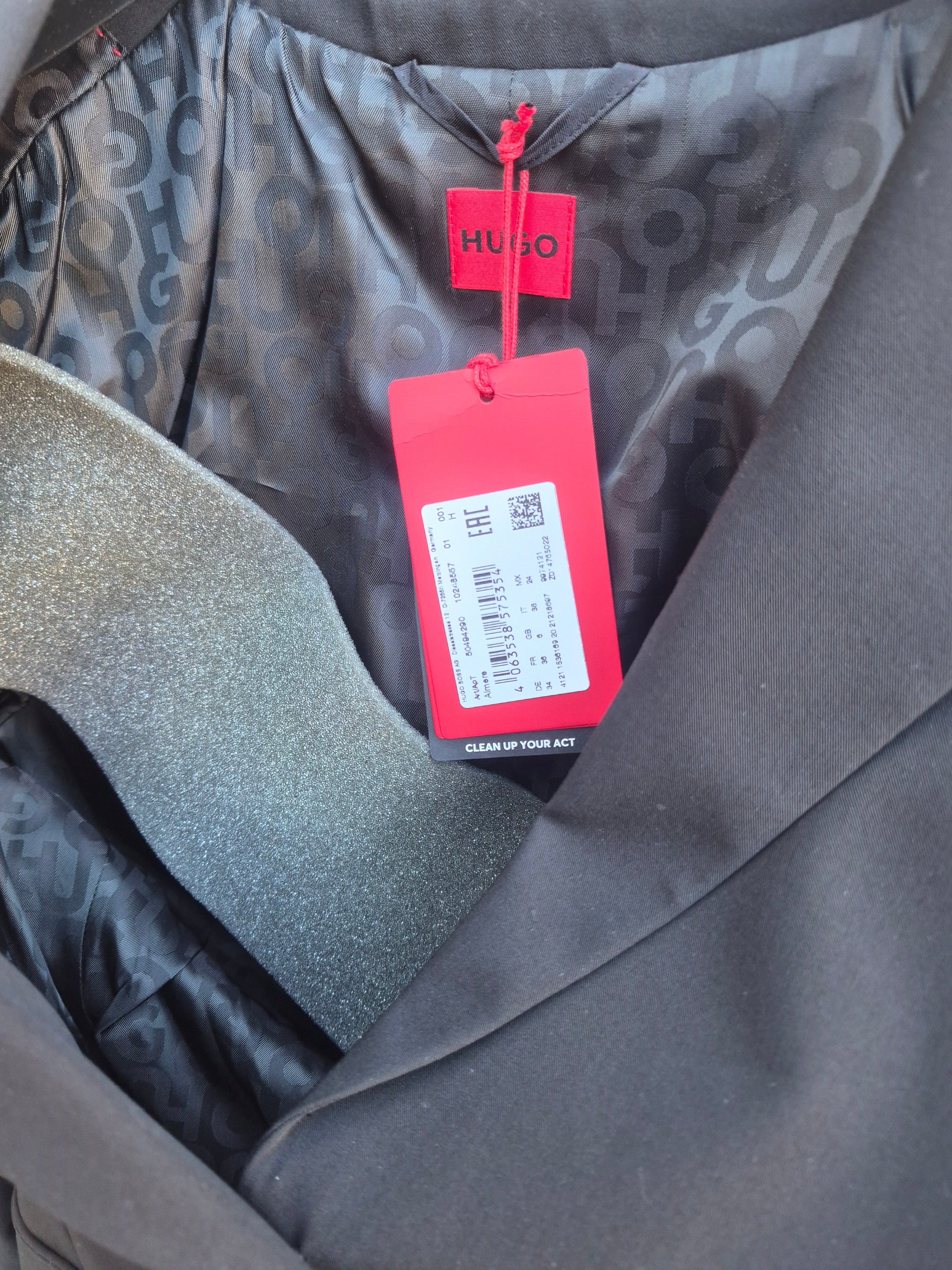 HUGO BOSS HUGO ALMERE WOMEN'S BLAZER BLACK UK 6 BRAND NEW WITH TAGS RRP £299