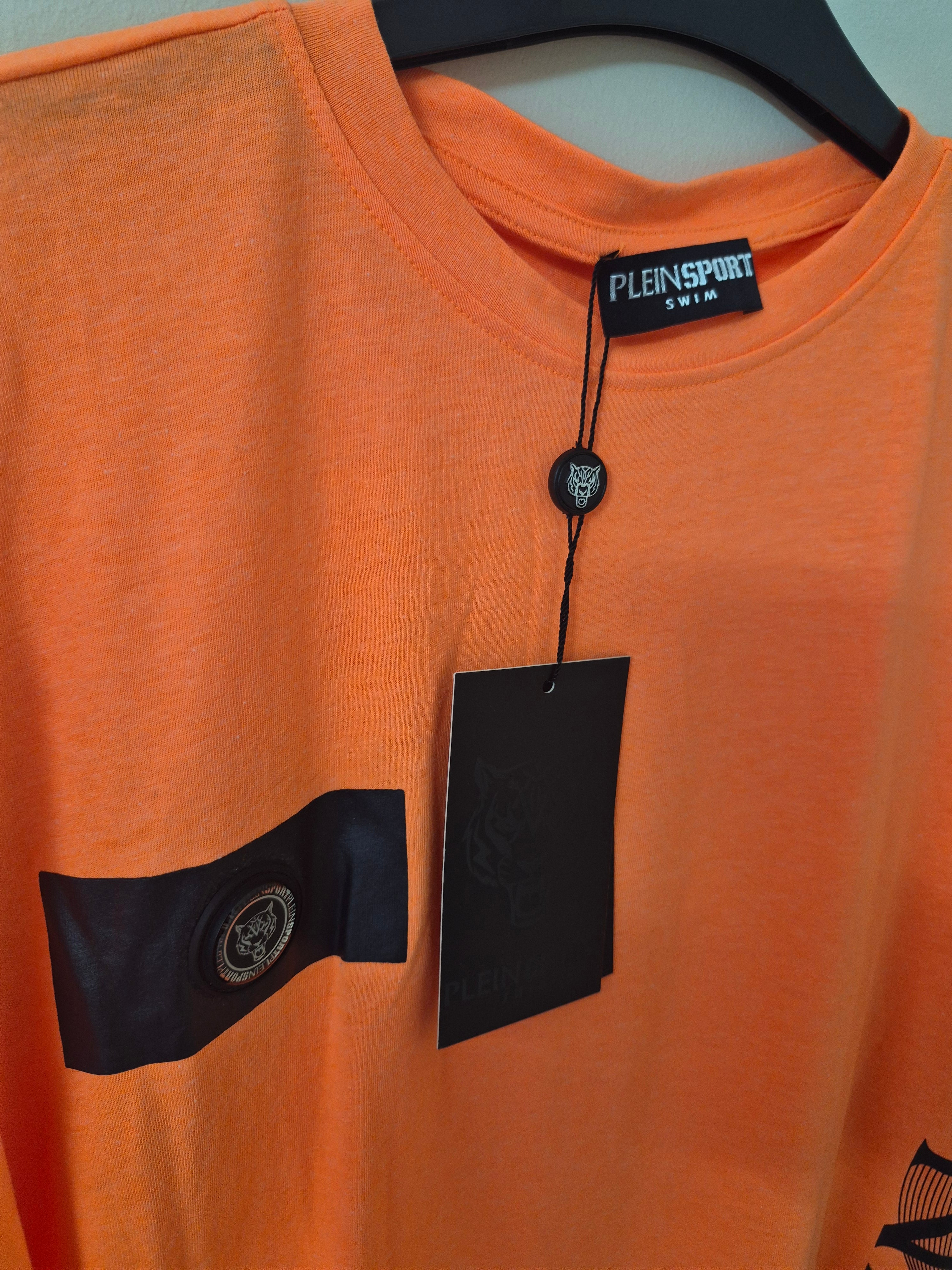 NEW PLEIN SPORT SWIM MEN’S JUMO GRAPHIC T-SHIRT ORANGE LARGE RRP£90