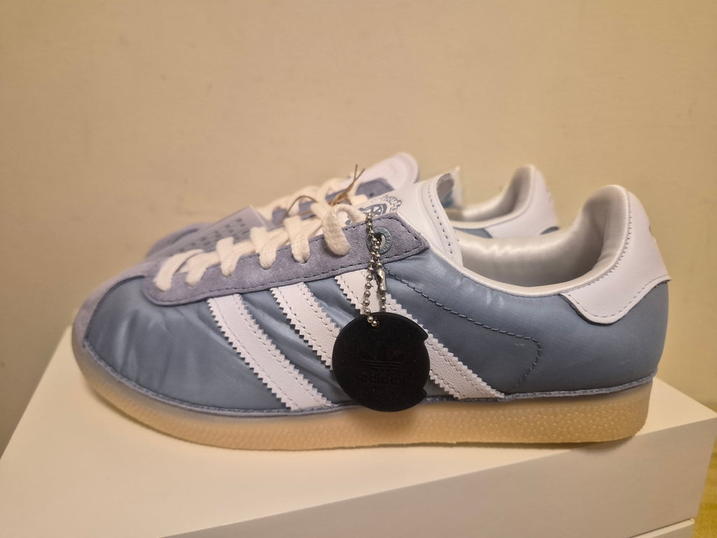 ADIDAS GAZELLE X FOOT PATROL TRAINERS BLUE WHITE SUEDE LEATHER UK 6 NEW WITH BOX RRP £120