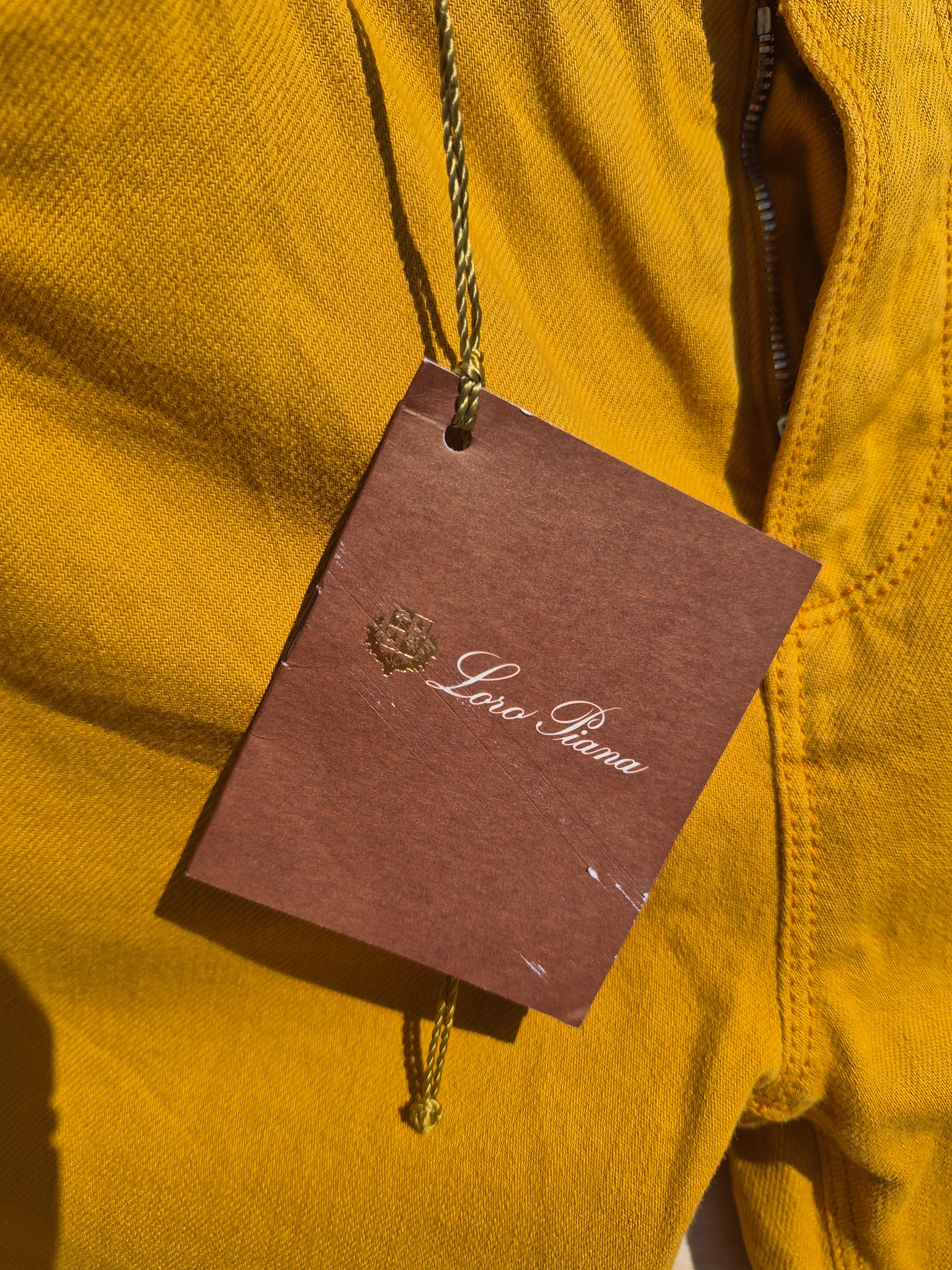 LORO PIANA WOMEN'S STRETCH COTTON SLIM FIT JEANS MUSTARD YELLOW UK 10 (IT 42) NEW WITH TAGS RRP £650