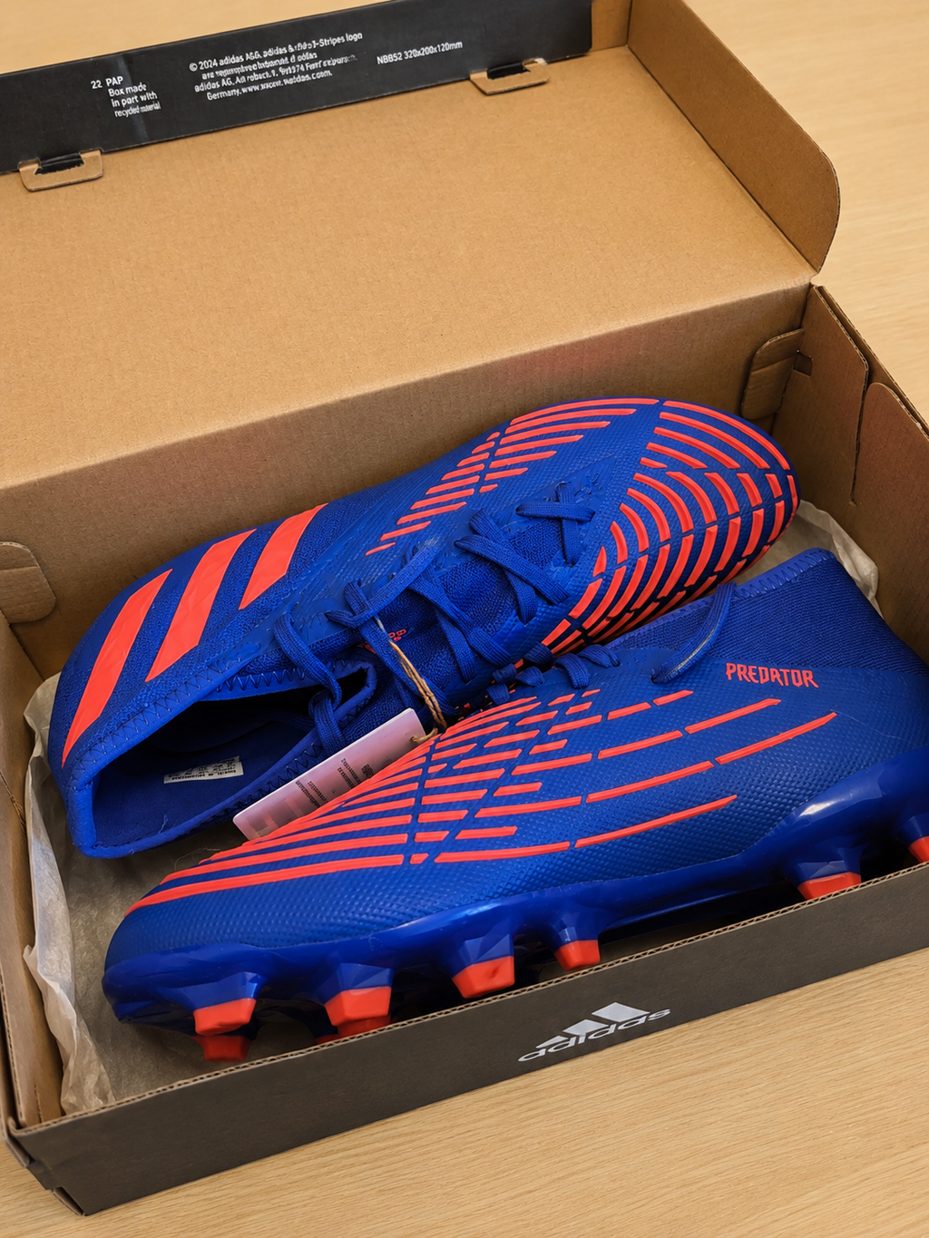 ADIDAS PREDATOR EDGE.2 MG FOOTBALL BOOTS BLUE RED UK 8.5 EU 42 NEW RRP £90