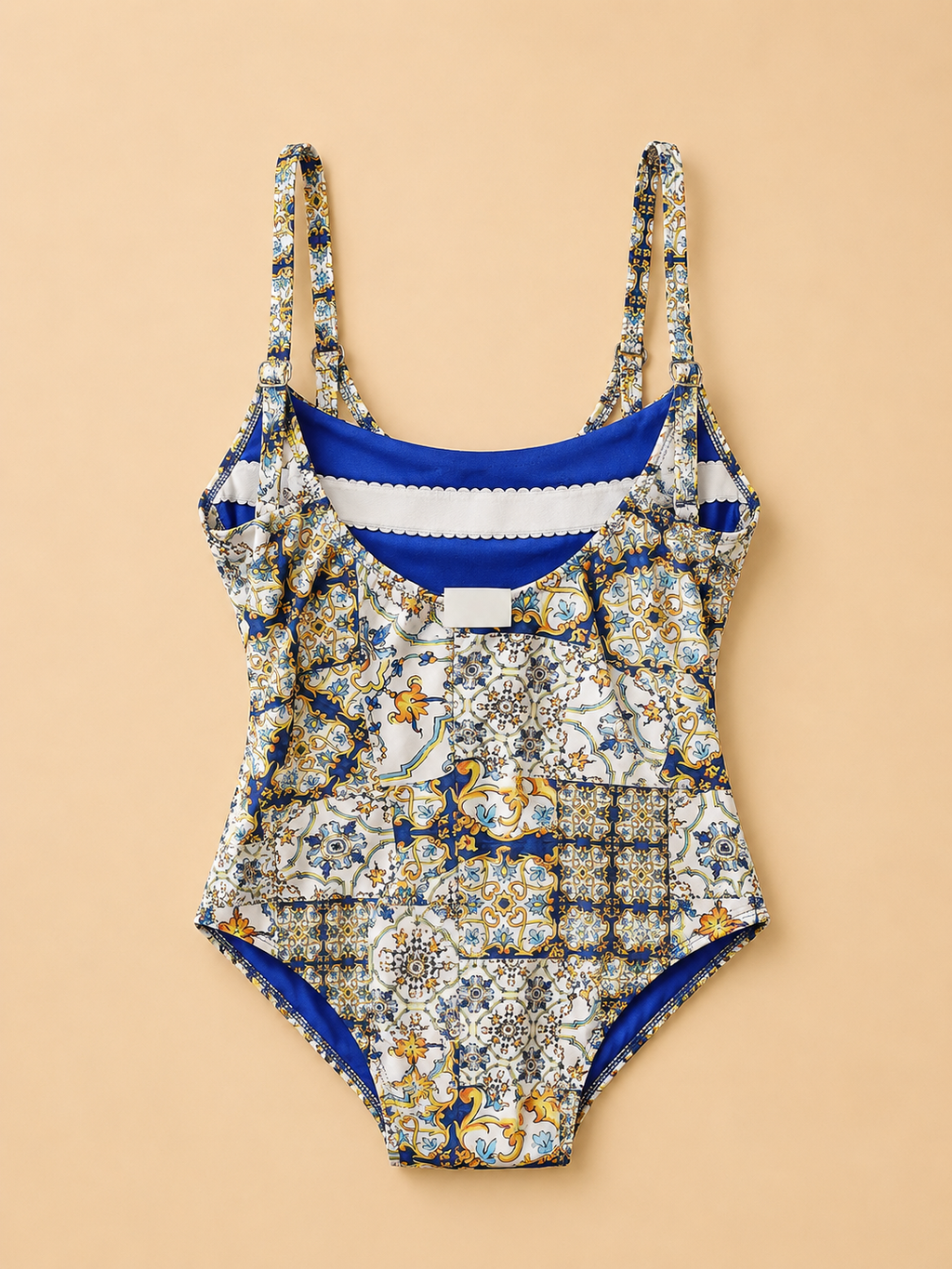 BRANCACCI WOMEN'S ITALIAN NAME ONE PIECE SWIMSUIT UK 18 BLUE MULTI PRINT NEW NO TAGS RRP €139