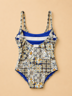 BRANCACCI WOMEN'S ITALIAN NAME ONE PIECE SWIMSUIT UK 18 BLUE MULTI PRINT NEW NO TAGS RRP €139