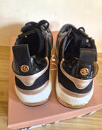MODA IN PELLE BLACK ZIP DETAIL TRAINERS UK 6 WOMEN'S USED ONCE WITH FULL BOX RRP £99