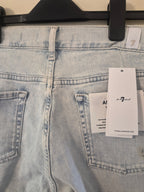 7 FOR ALL MANKIND ITALIAN WOMEN'S LIGHT WASH DISTRESSED JEANS UK 10 W29 RRP £240