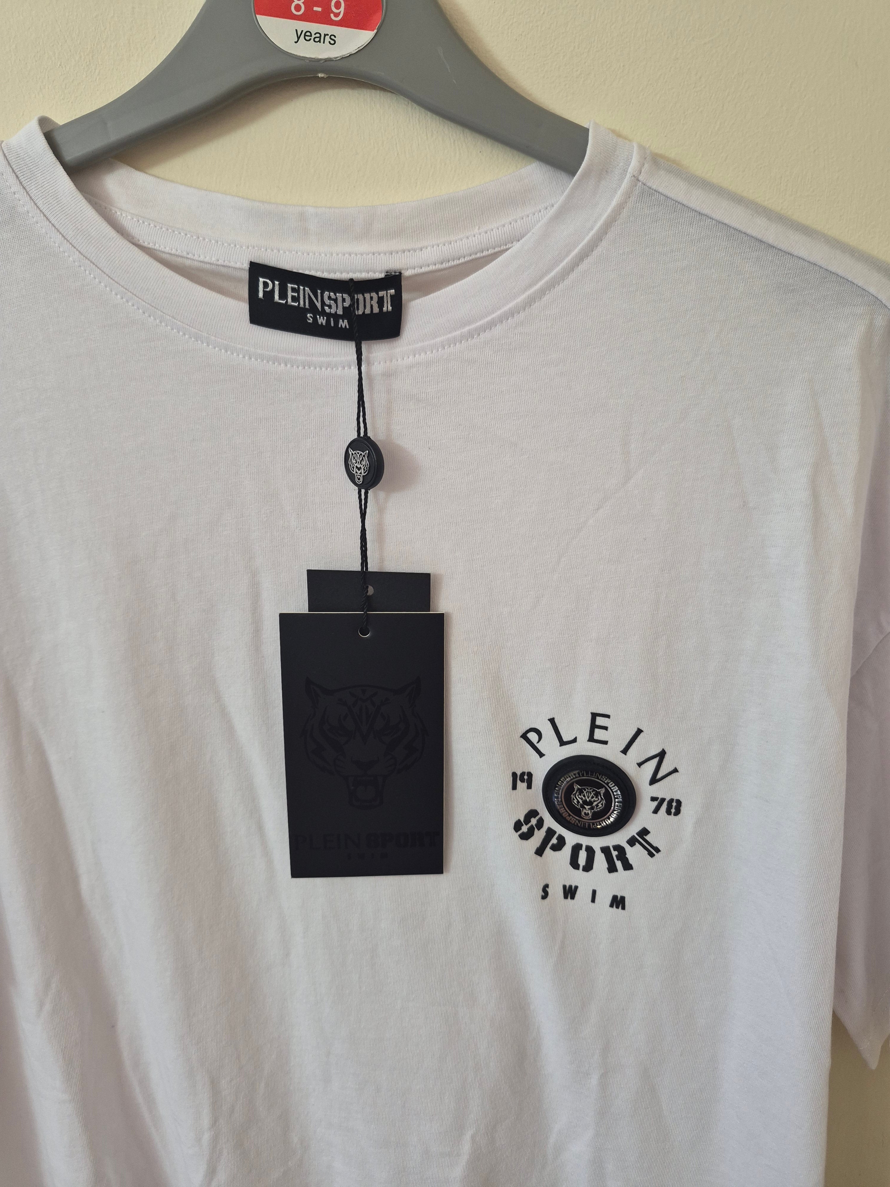 PLEIN SPORT SWIM WHITE LOGO T-SHIRT MEN'S SIZE M BRAND NEW WITH TAGS RRP£150