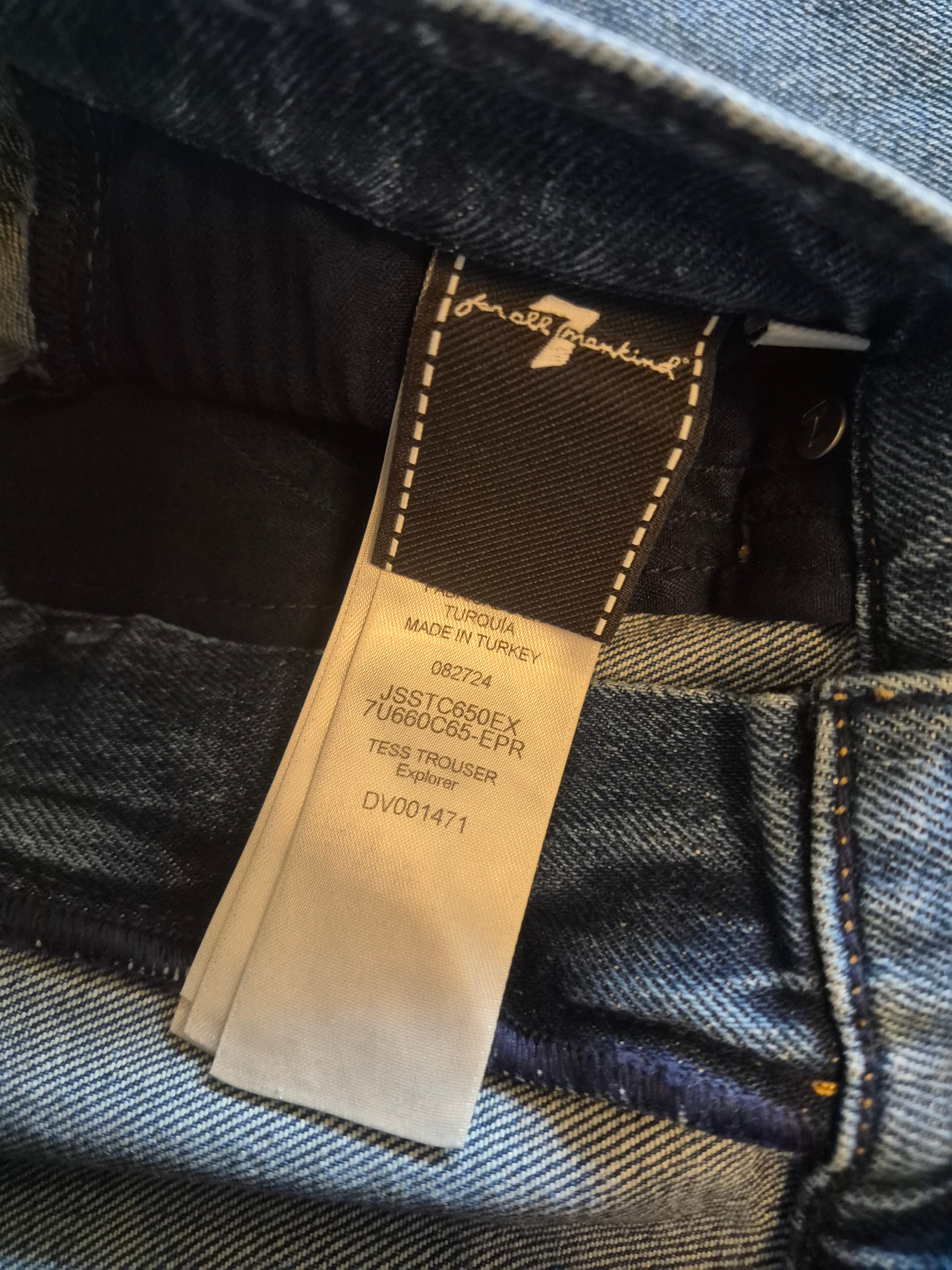 7 FOR ALL MANKIND TESS TROUSER WOMEN'S WIDE LEG JEANS W28 BLUE BNWT RRP €200