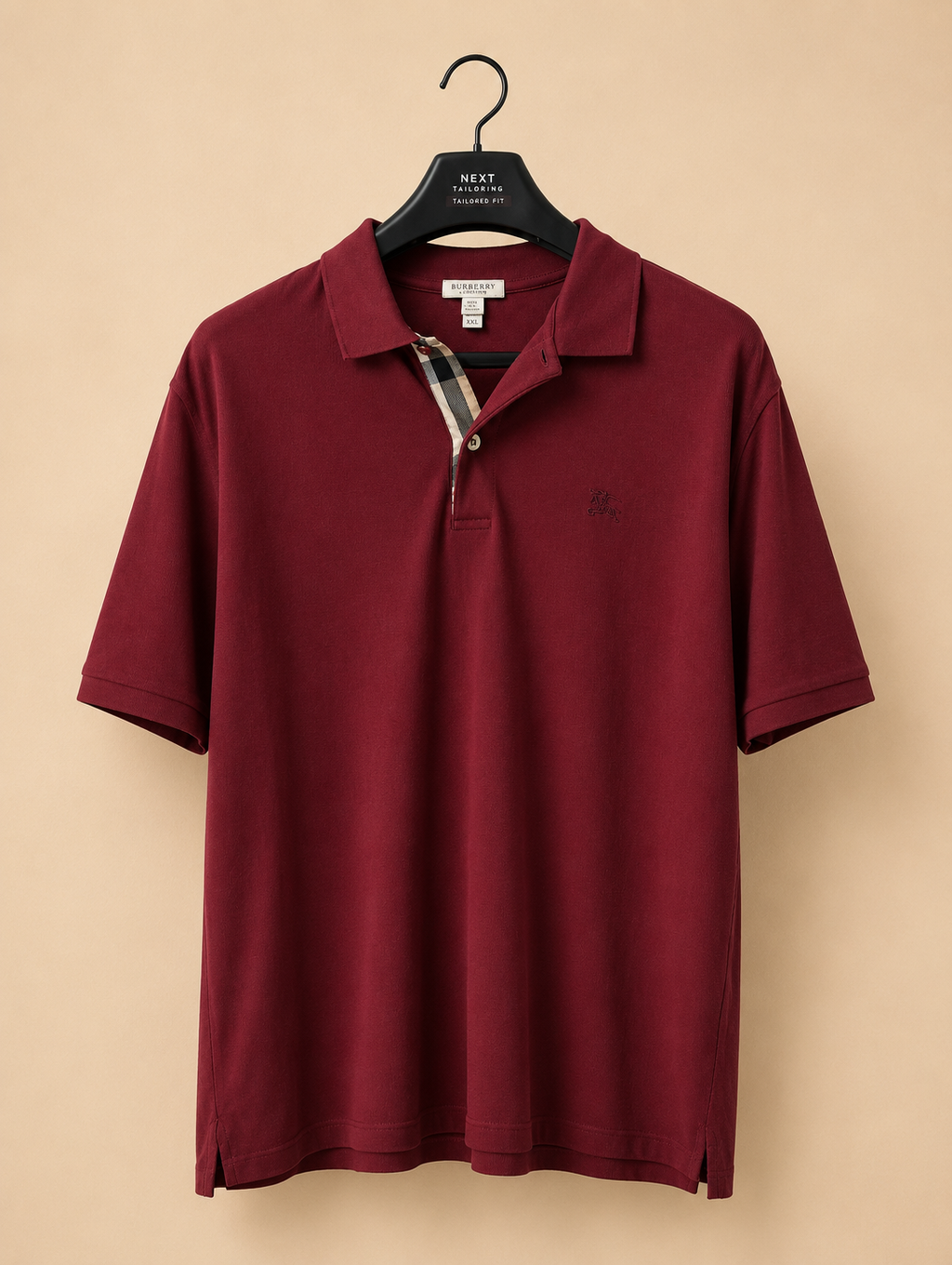 BURBERRY BRIT MEN'S BURGUNDY POLO SHIRT UK 2XL (FITS UK XL) NEW NO TAGS RRP £220