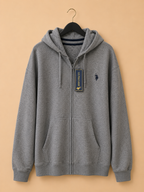 U.S. POLO ASSN. MEN'S GREY FULL ZIP HOODIE 3XL NEW WITH TAGS COTTON BLEND SWEATSHIRT