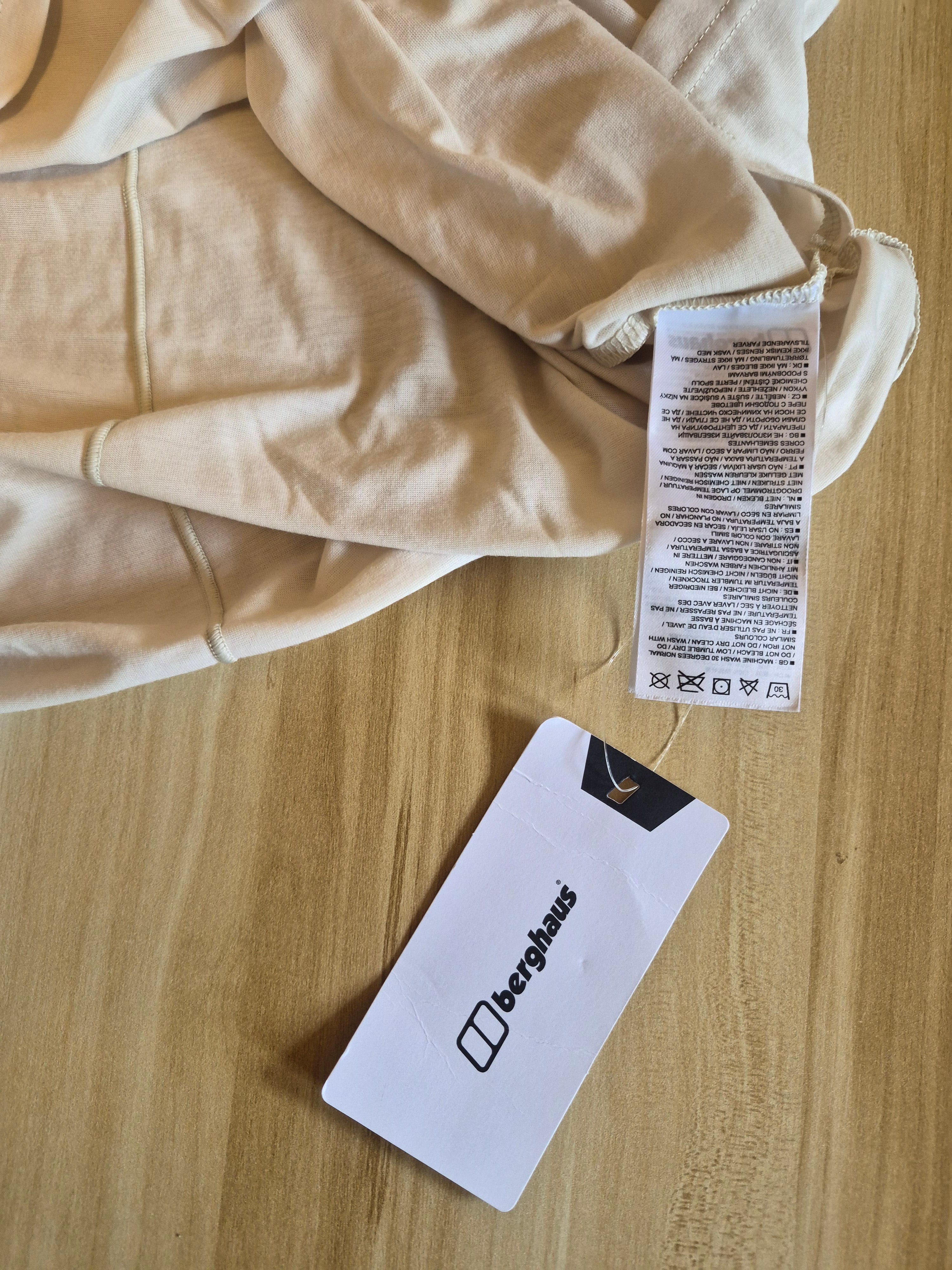 BERGHAUS RELAXED LS TECH WOMEN'S LONG SLEEVE T-SHIRT UK 12 BEIGE BNWT