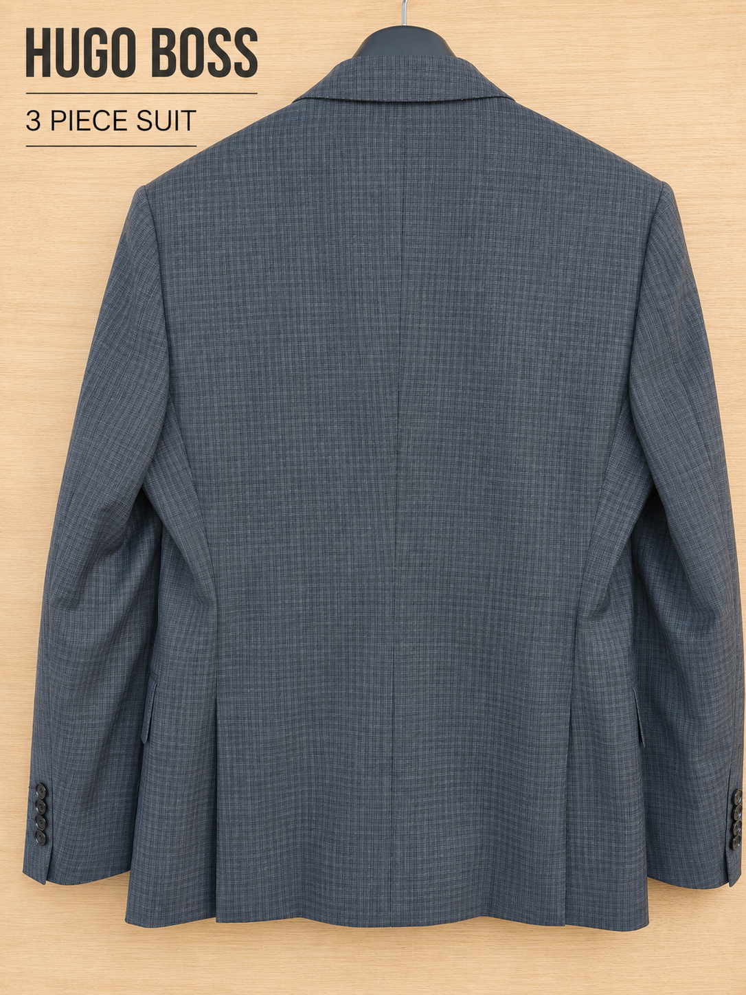 BOSS HUGO BOSS H-HUGE 3 PIECE SUIT GREY CHECK SLIM FIT 36R / 30R PANT BRAND NEW WITH TAGS REDA WOOL RRP £599
