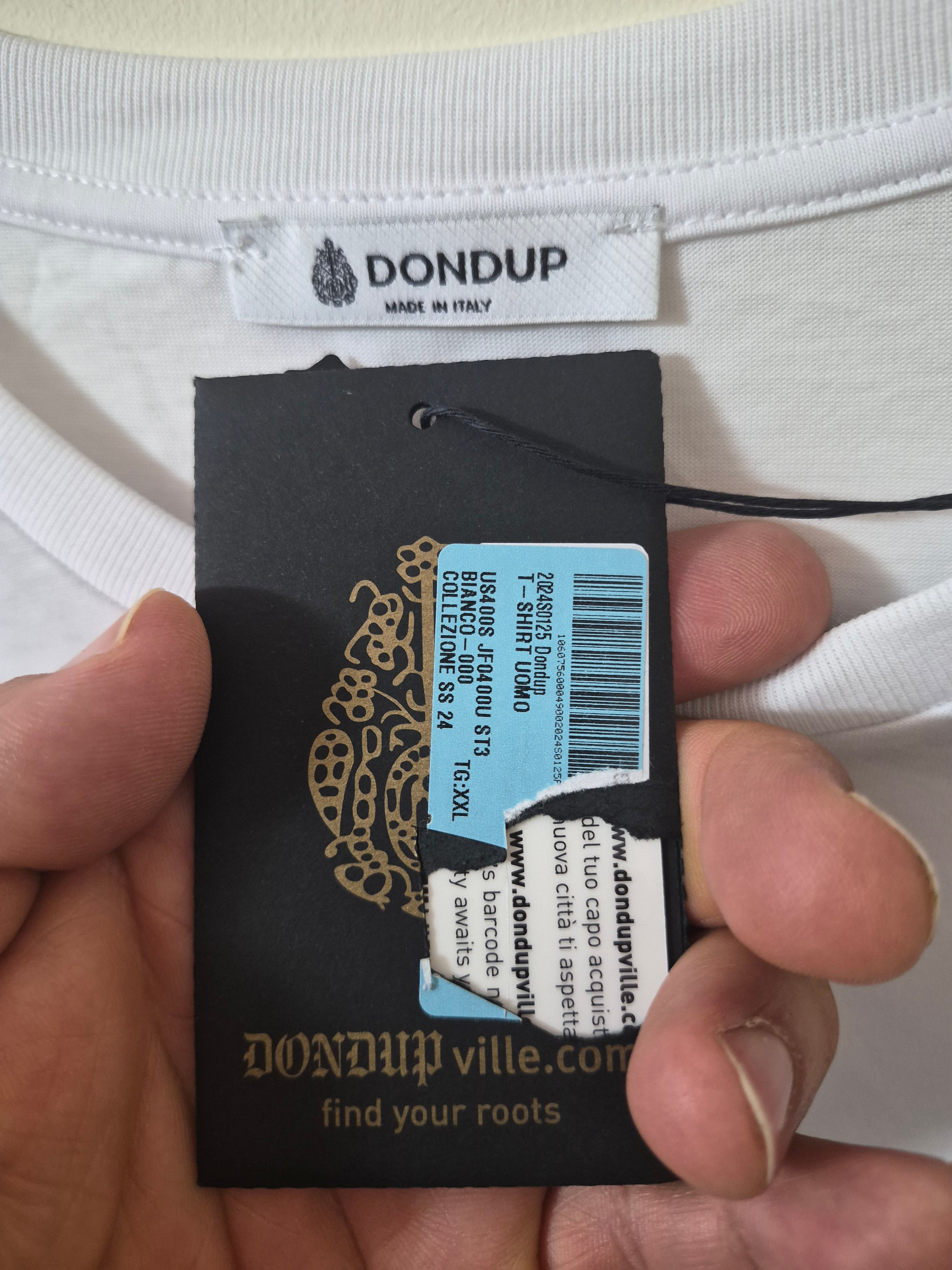 DONDUP MENS WHITE LOGO GRAPHIC T SHIRT SIZE XXL BRAND NEW MADE IN ITALY RRP £150