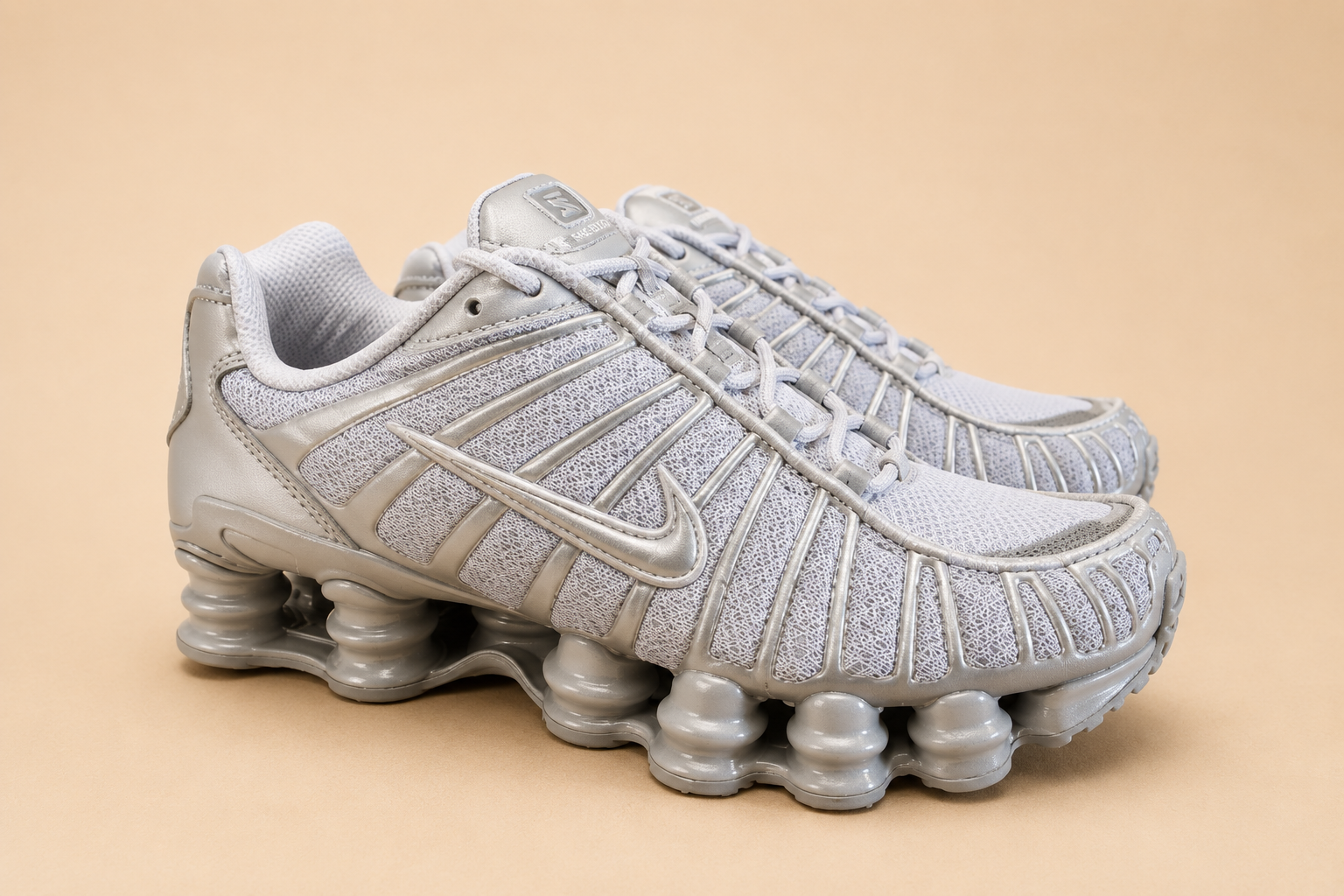 NIKE SHOX TL PURE PLATINUM METALLIC SILVER WOMEN'S UK 5.5 NEW HALF BOX RRP £174.99