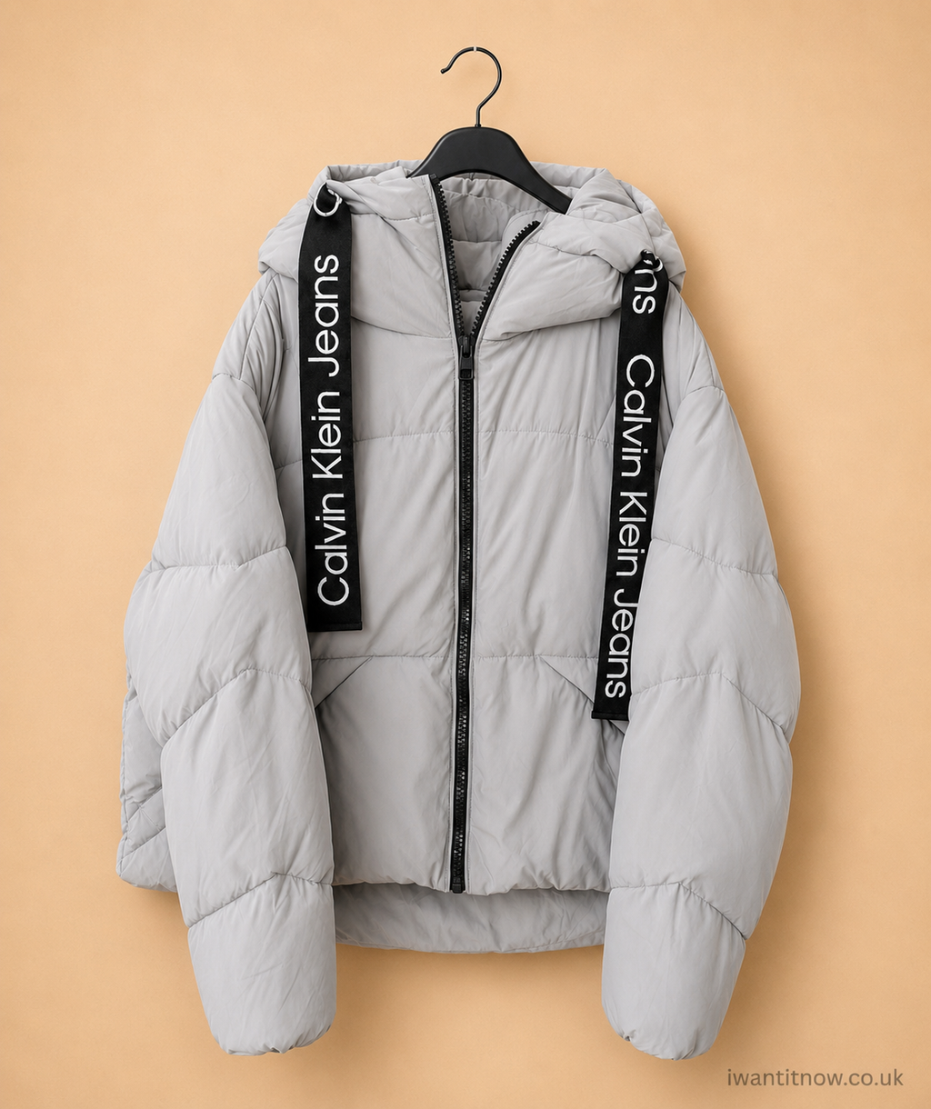 CALVIN KLEIN JEANS WOMEN'S PUFFER JACKET GREY UK 12 / MEDIUM LIKE NEW RRP £180
