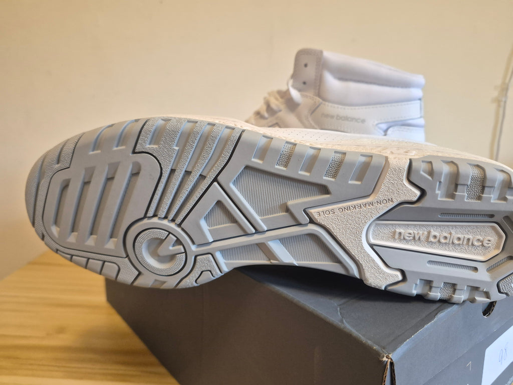 NEW BALANCE 650 WHITE LEATHER HIGH TOP TRAINERS UK 11 EU 46.5 BNIB RRP £120